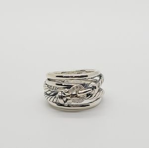 DAVID YURMAN BUCKLE RING W DIAMONDS 8.5